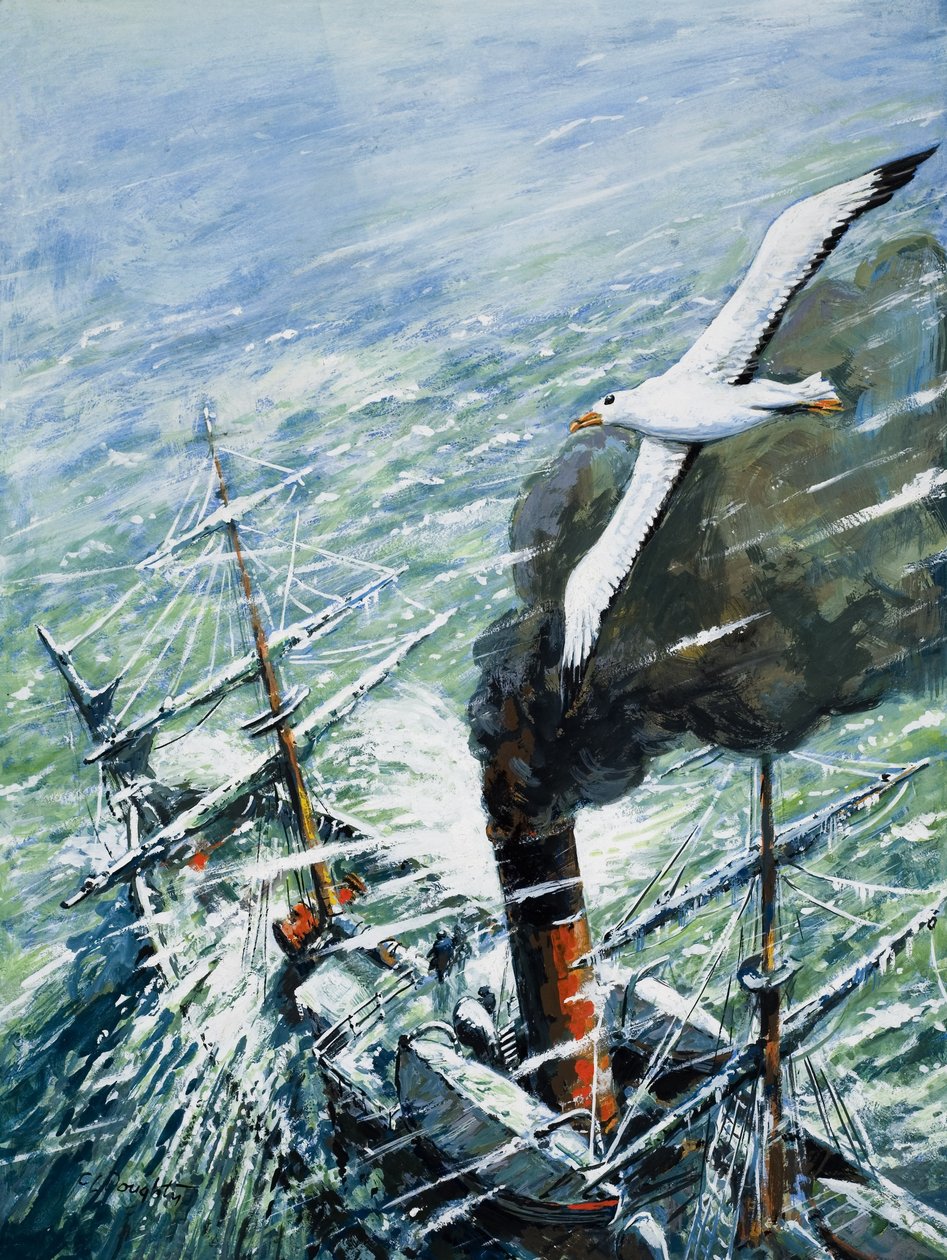 Sir Ernest Shackletonin Etelämanner-retkikunta The Quest 1921-22 (guassia paperille) tekijältä C.L. Doughty