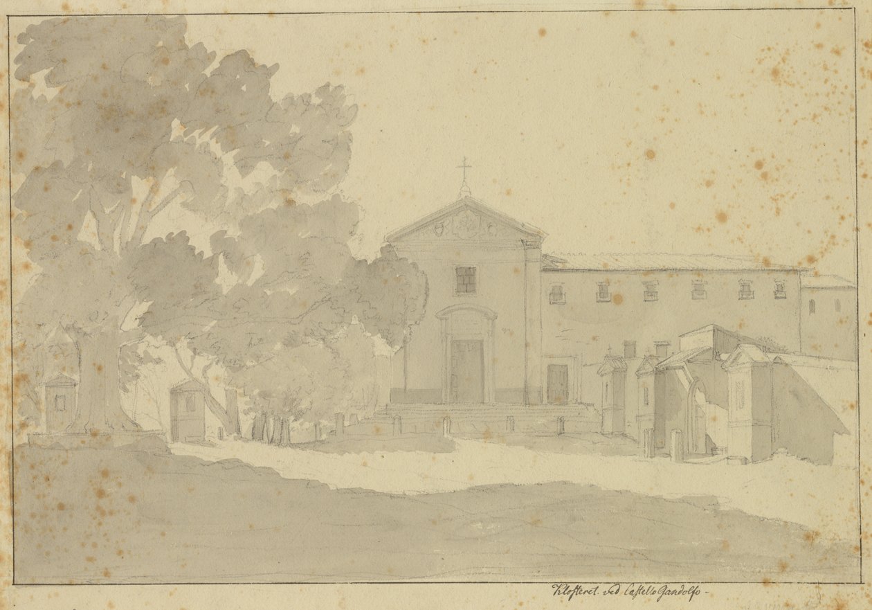Kapusiinien luostari Castel Gandolfossa Rooman kaakkoon. tekijältä Christoffer Wilhelm Eckersberg