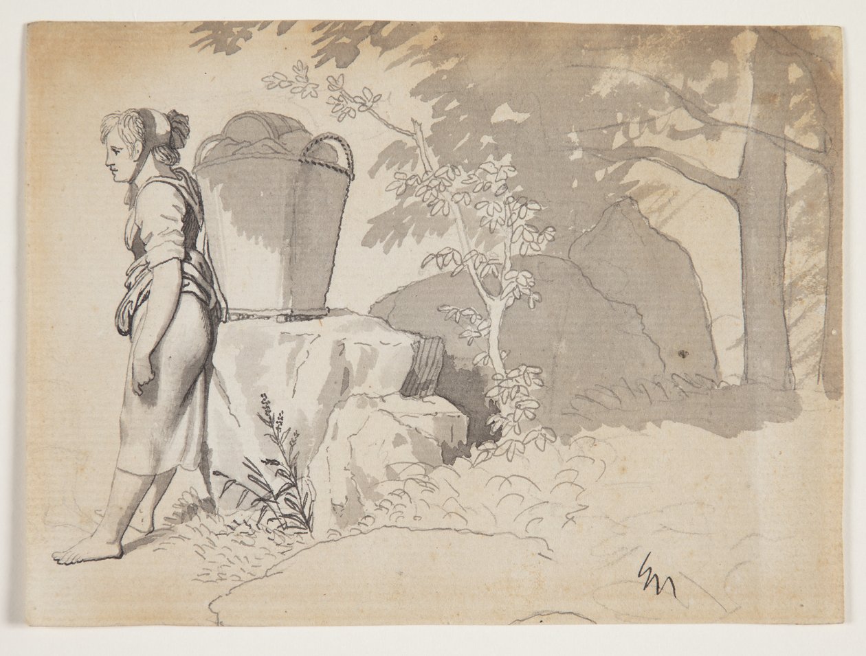 Talonpoikanainen lepää tekijältä Christoffer Wilhelm Eckersberg