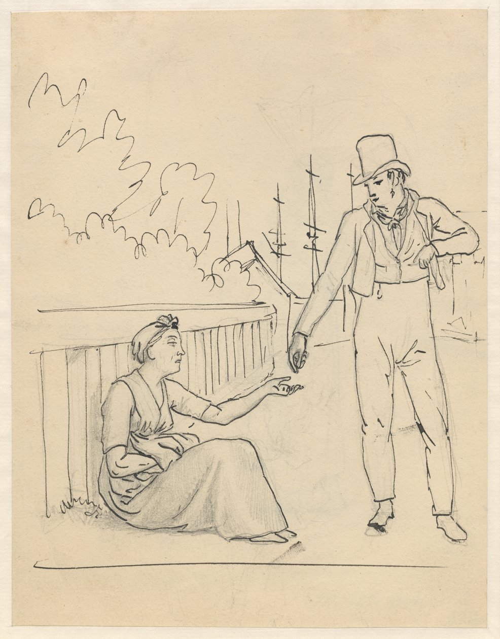 Nainen saa almua tekijältä Christoffer Wilhelm Eckersberg