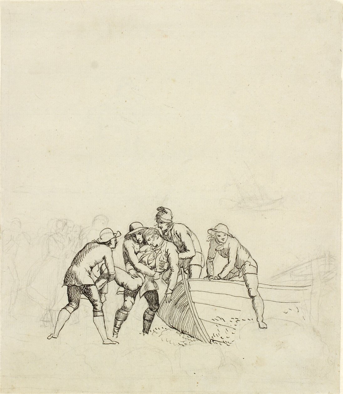 Hornbækin kalastajat - opiskelu pääryhmälle tekijältä Christoffer Wilhelm Eckersberg