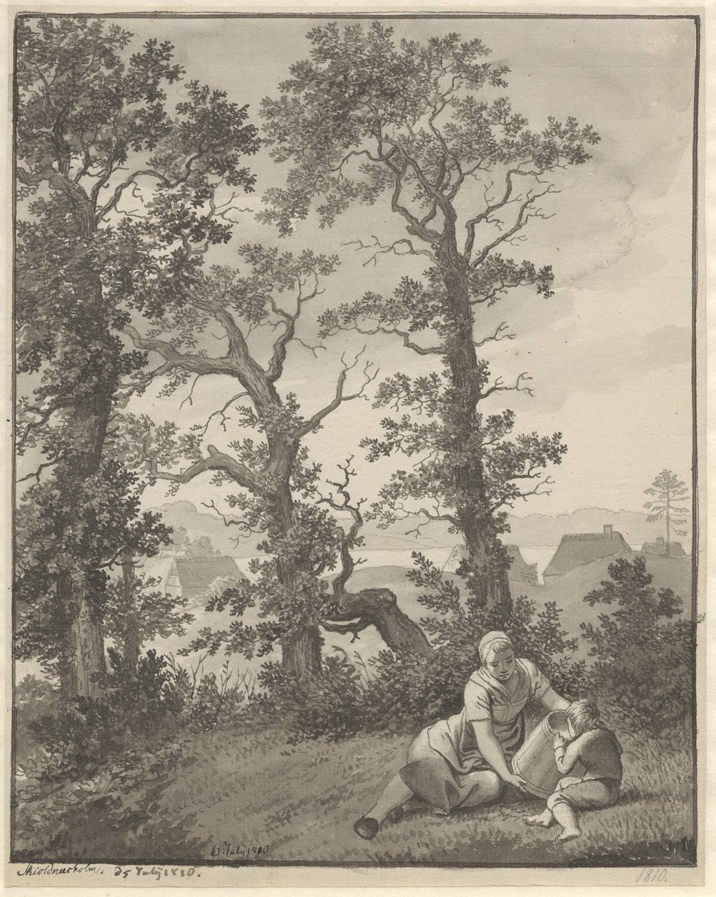 Skjoldnæsholmin ympäristöltä tekijältä Christoffer Wilhelm Eckersberg