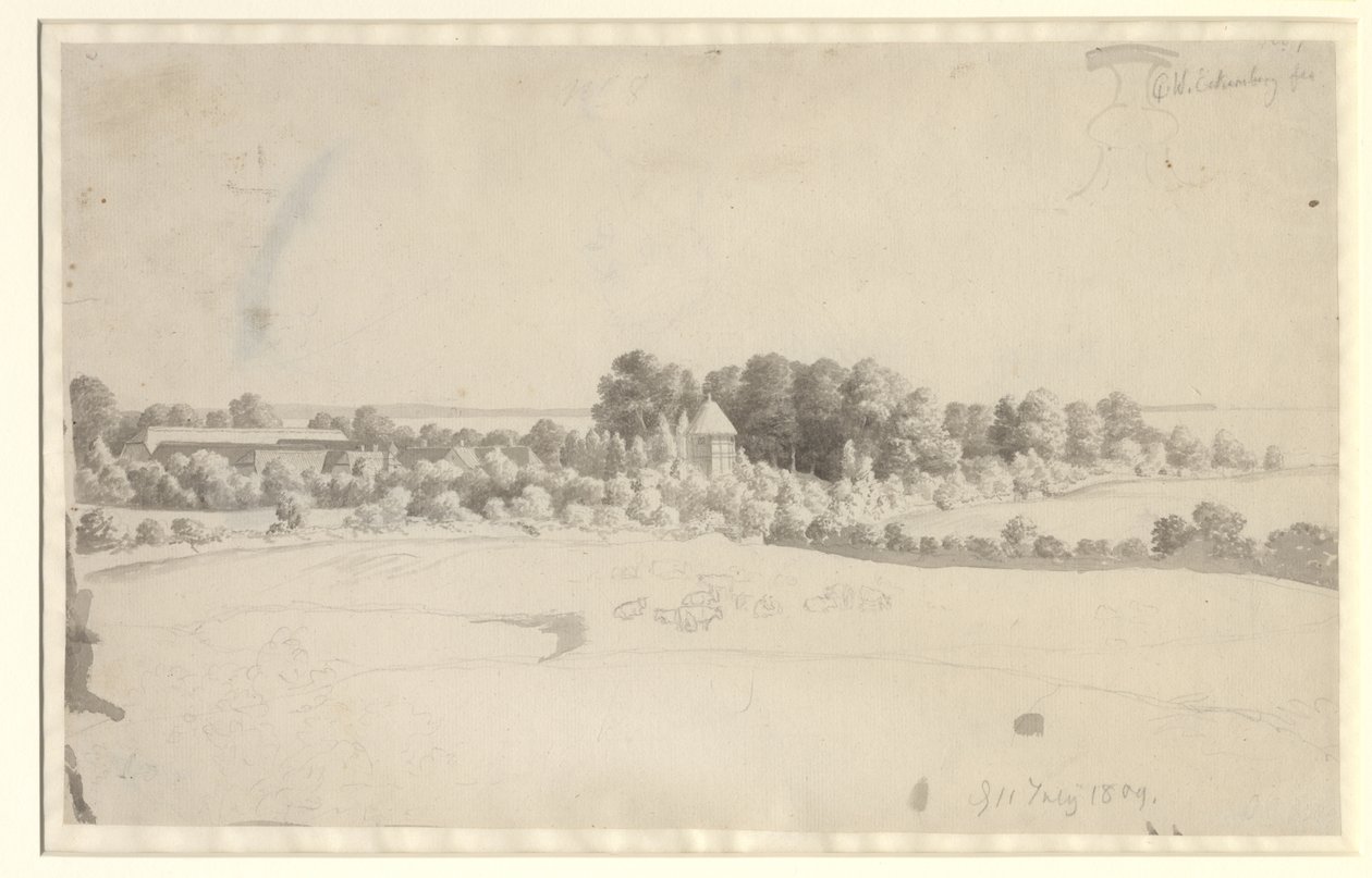 Nordfeltin kartano Mønilla tekijältä Christoffer Wilhelm Eckersberg