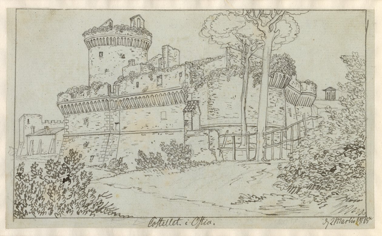 Kastellet i Ostia. tekijältä Christoffer Wilhelm Eckersberg