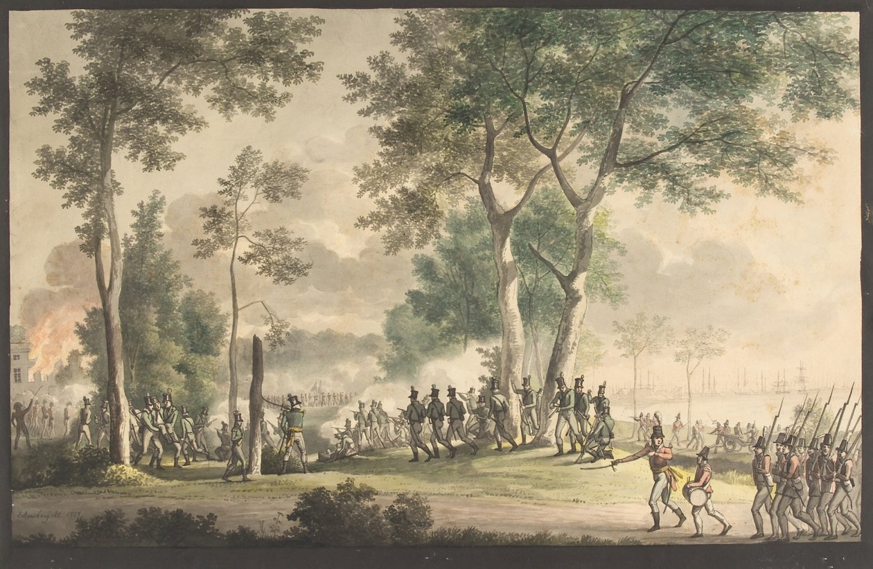 Elämänmetsästäjien tulos Classenin puutarhassa 31. elokuuta 1807. tekijältä Christoffer Wilhelm Eckersberg