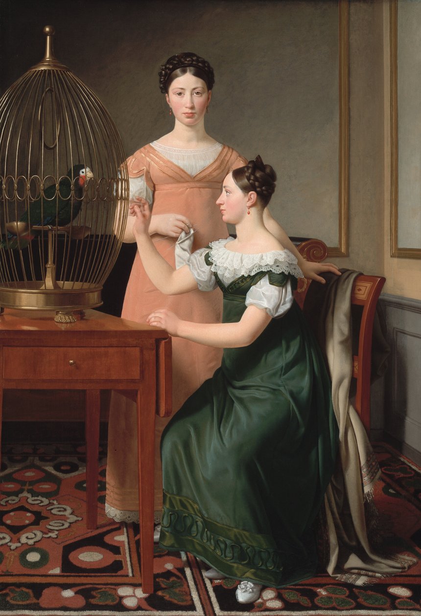Mendel Levin Nathansonin vanhemmat tyttäret, Bella ja Hanna tekijältä Christoffer Wilhelm Eckersberg