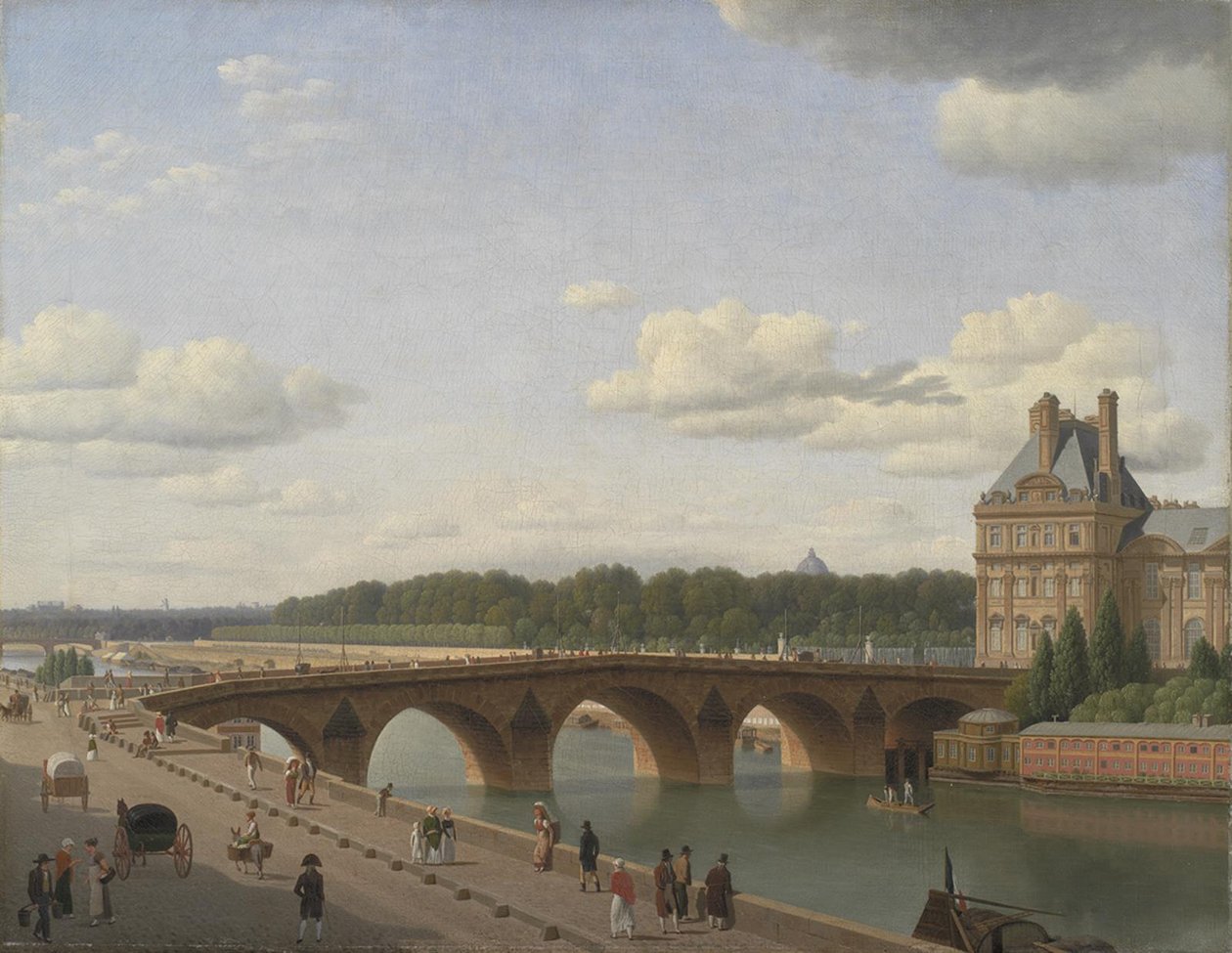 Pont Royal Quai Voltairesta nähtynä tekijältä Christoffer Wilhelm Eckersberg