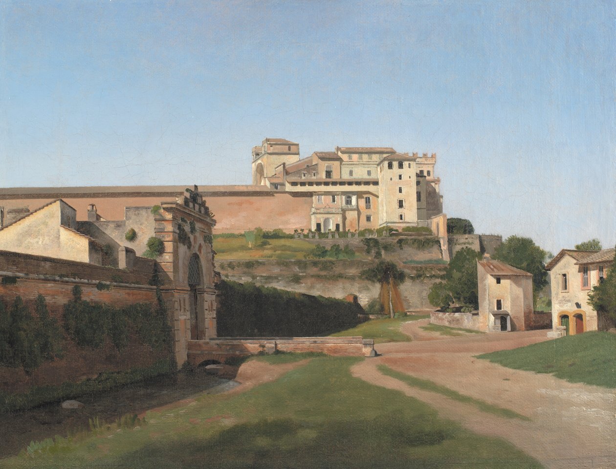 Porta Angelica ja osa Vatikaania tekijältä Christoffer Wilhelm Eckersberg
