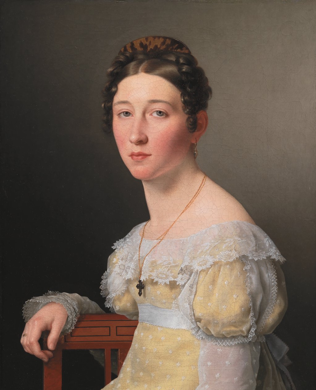 Frederik Wilhelm Caspar von Benzonin kihlatun Emilie Henriette Massmannin muotokuva tekijältä Christoffer Wilhelm Eckersberg