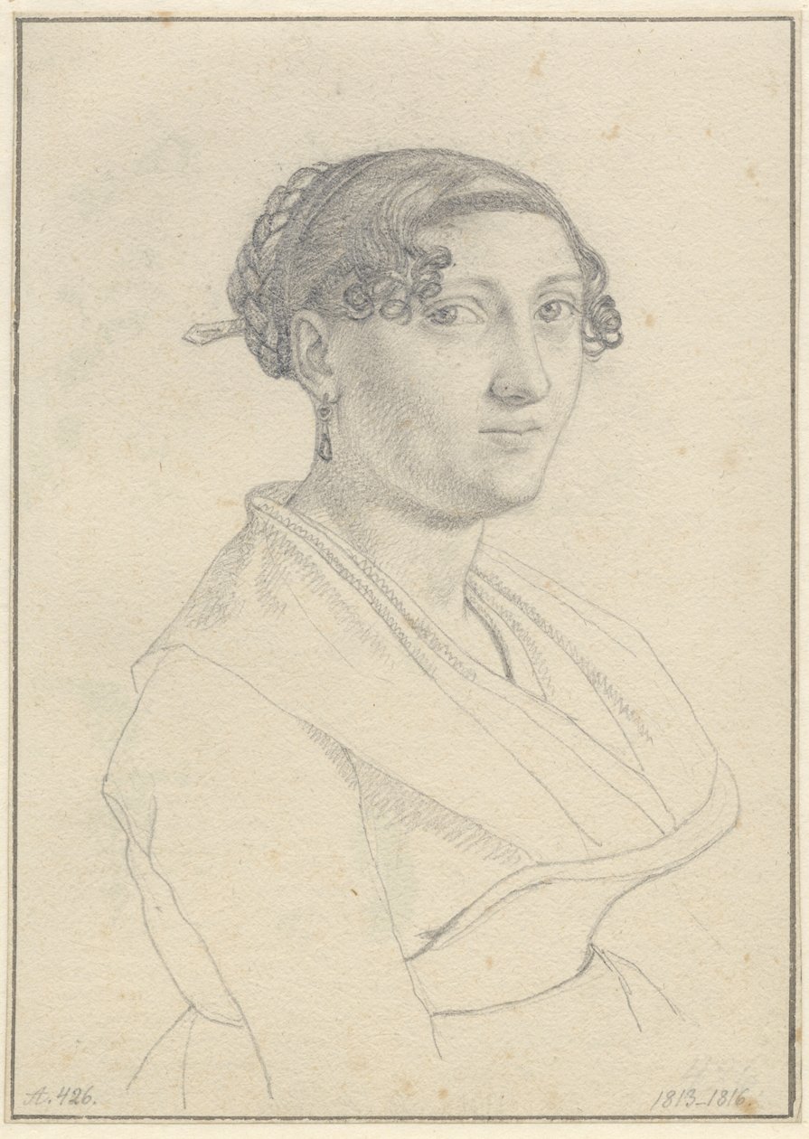 Muotokuva roomalaisesta naisesta, toiset kasvot oikealle. tekijältä Christoffer Wilhelm Eckersberg
