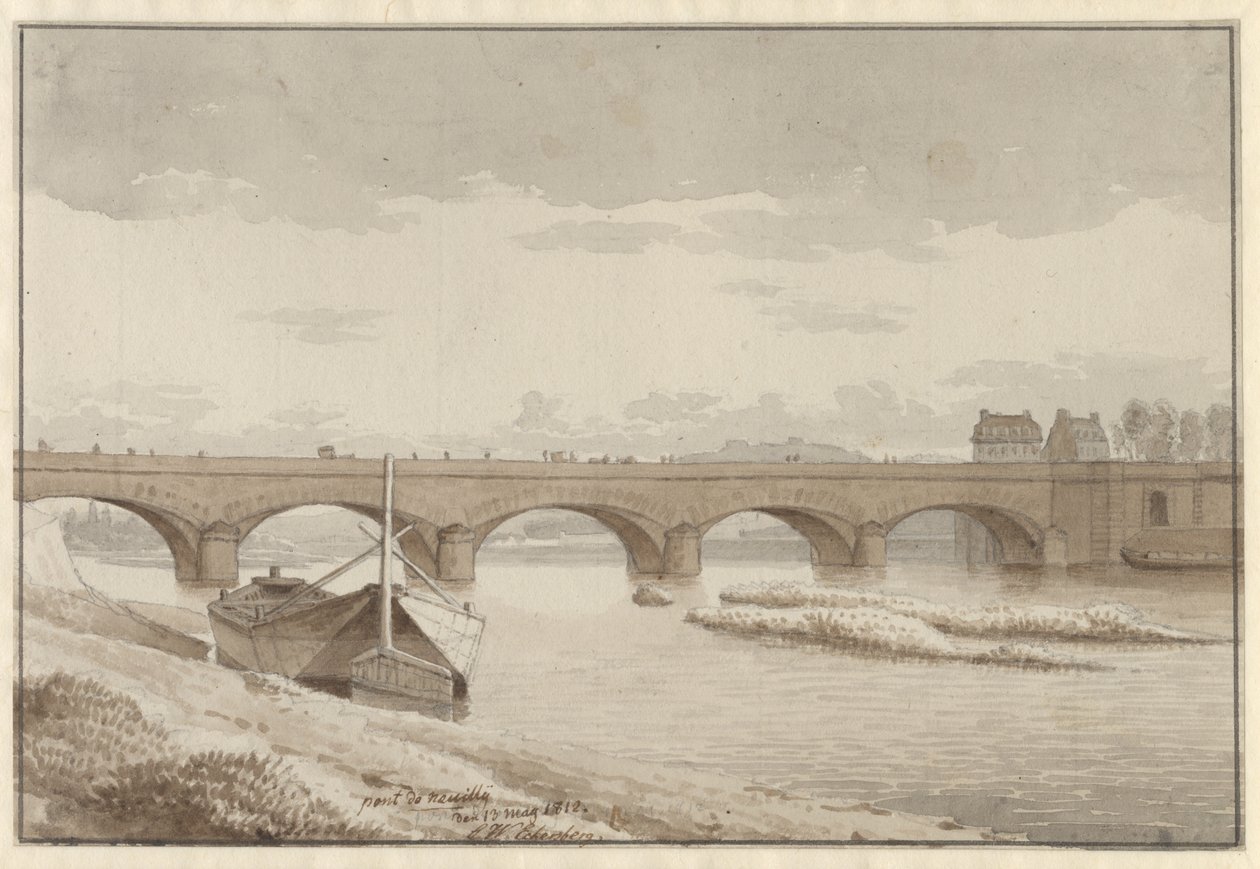 Seinen silta Neuillyssa, Pariisissa, 13. toukokuuta 1812 tekijältä Christoffer Wilhelm Eckersberg