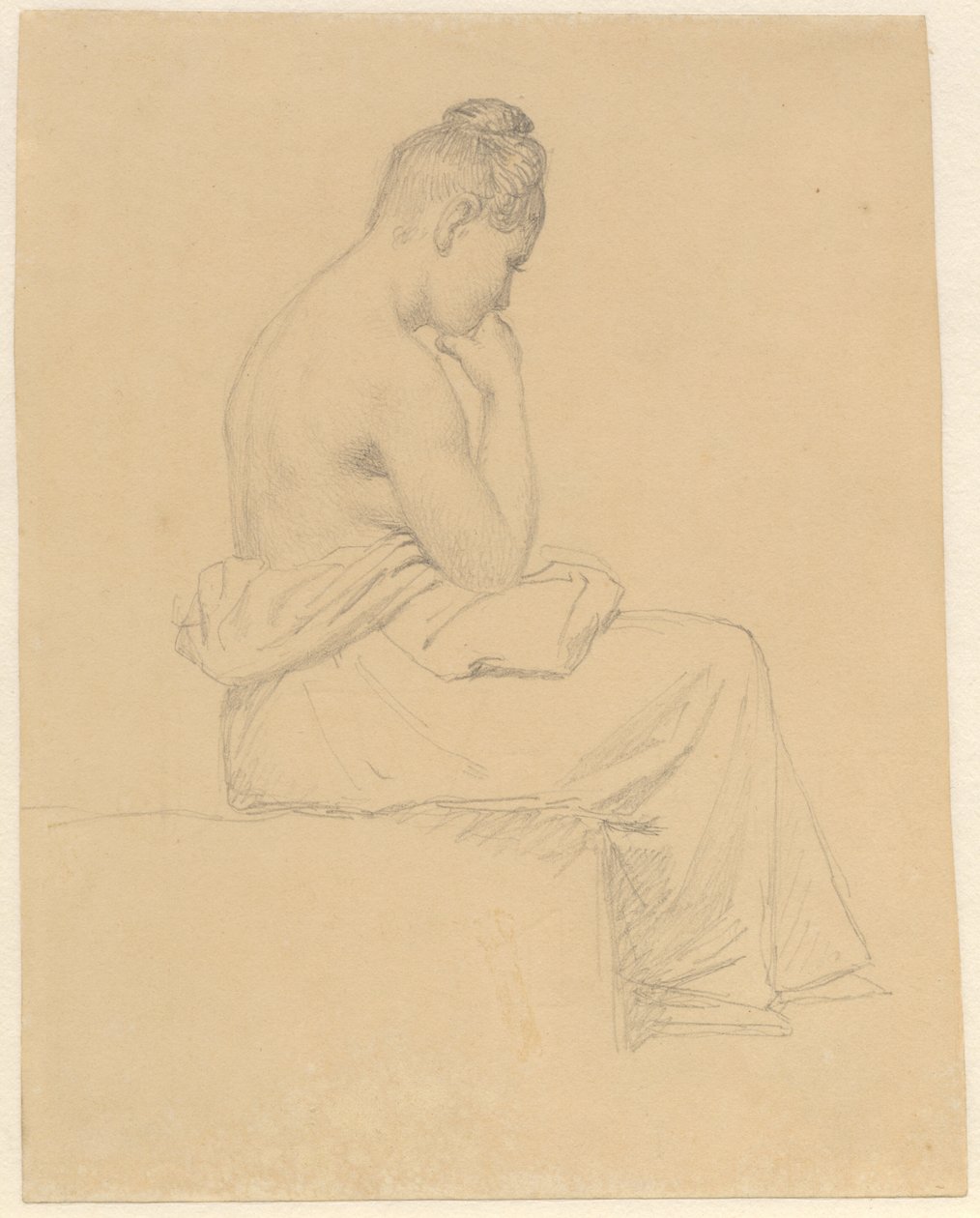 Model femení assegut vist des del darrere.finlandès tekijältä Christoffer Wilhelm Eckersberg
