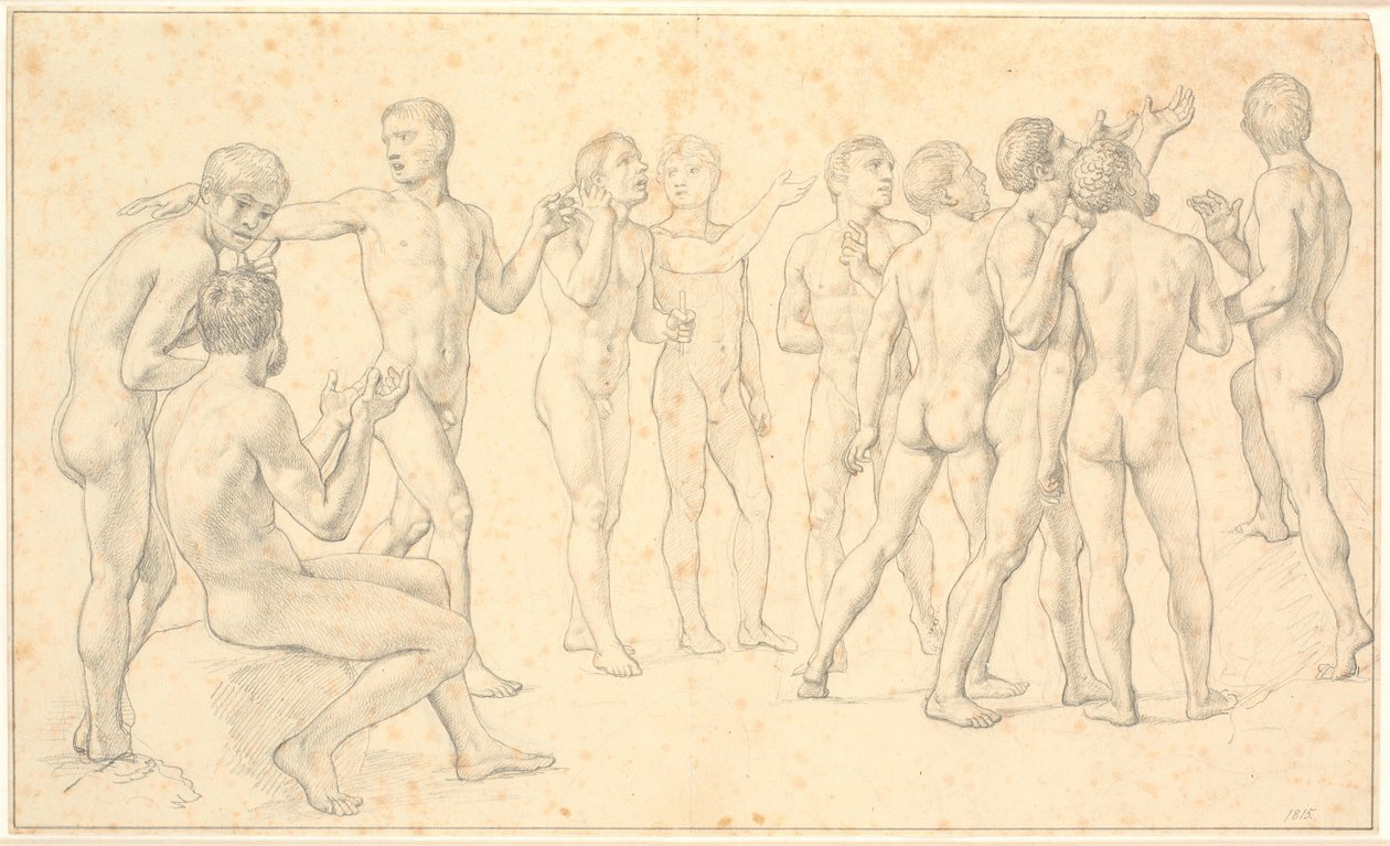 Tutkimus ryhmästä alastomia miehiä tekijältä Christoffer Wilhelm Eckersberg