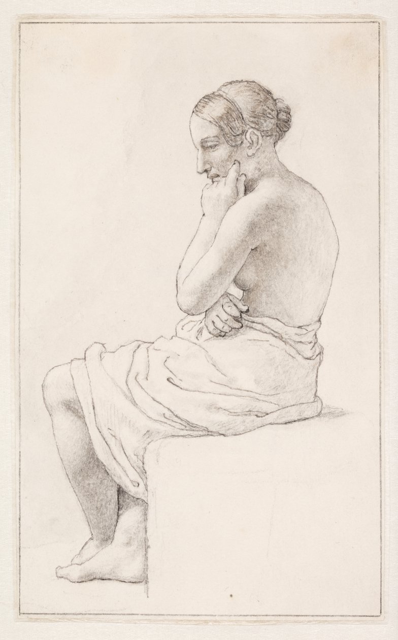 Tutkimus istuvasta puolialastomasta naisesta tekijältä Christoffer Wilhelm Eckersberg
