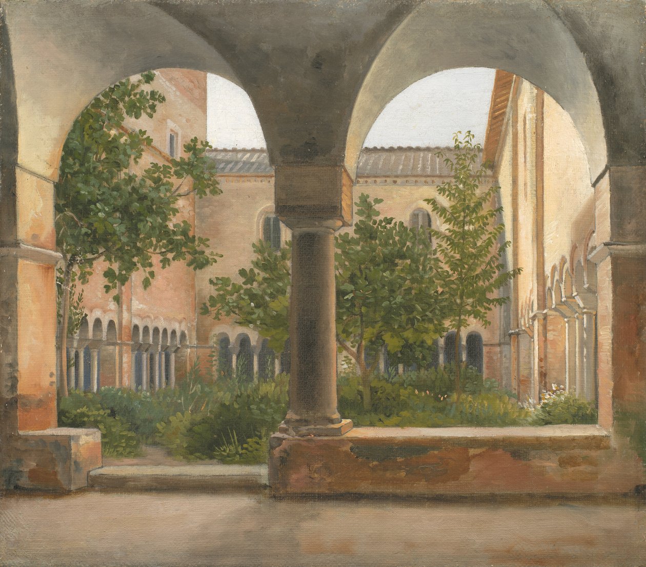 San Lorenzon luostari muurien ulkopuolella Roomassa tekijältä Christoffer Wilhelm Eckersberg