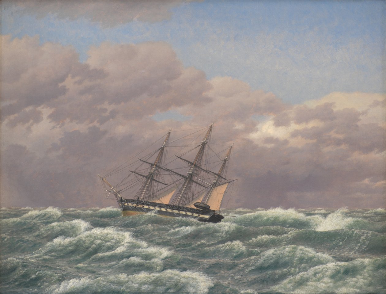 Corvette "Galathea" myrskyssä Pohjanmerellä tekijältä Christoffer Wilhelm Eckersberg