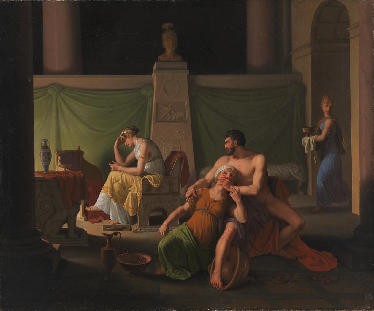 Ulysseksen paluu. Kohtaus Homeroksen Ulysseksesta tekijältä Christoffer Wilhelm Eckersberg