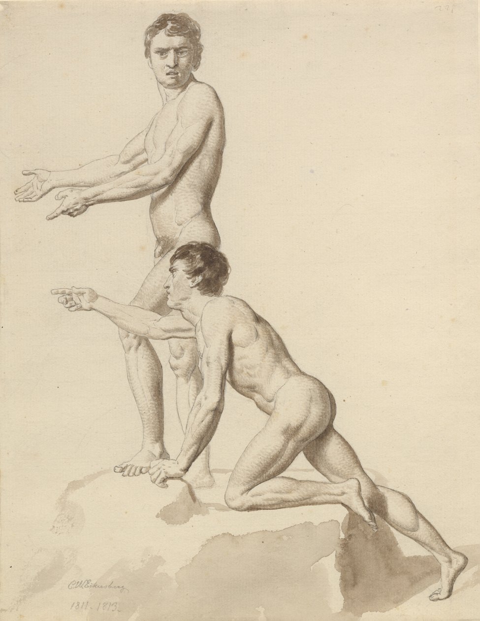 Kaksi israelilaista kalliolla tekijältä Christoffer Wilhelm Eckersberg