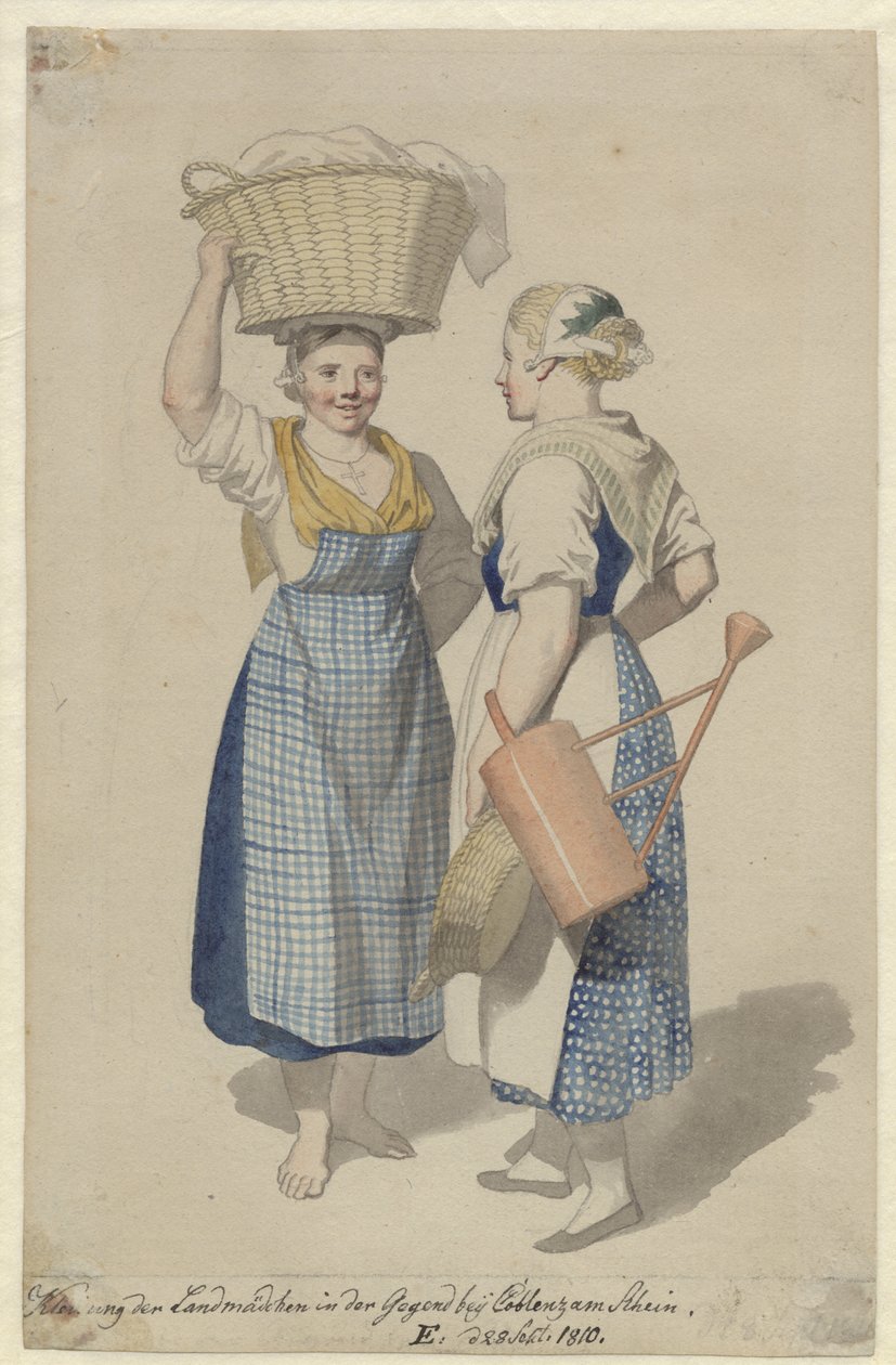 Kaksi tyttöä Koblenzin alueelta tekijältä Christoffer Wilhelm Eckersberg