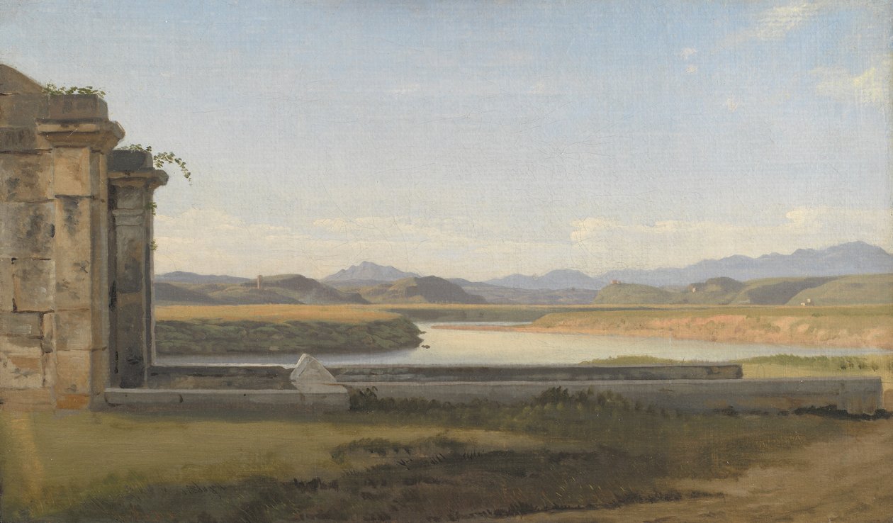 Näkymä Fontana Acetosasta, Roomasta tekijältä Christoffer Wilhelm Eckersberg
