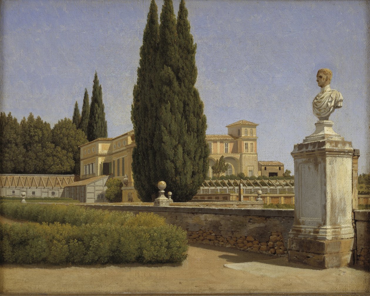 Vista dels jardins de la Vila Albani. Romafinès tekijältä Christoffer Wilhelm Eckersberg