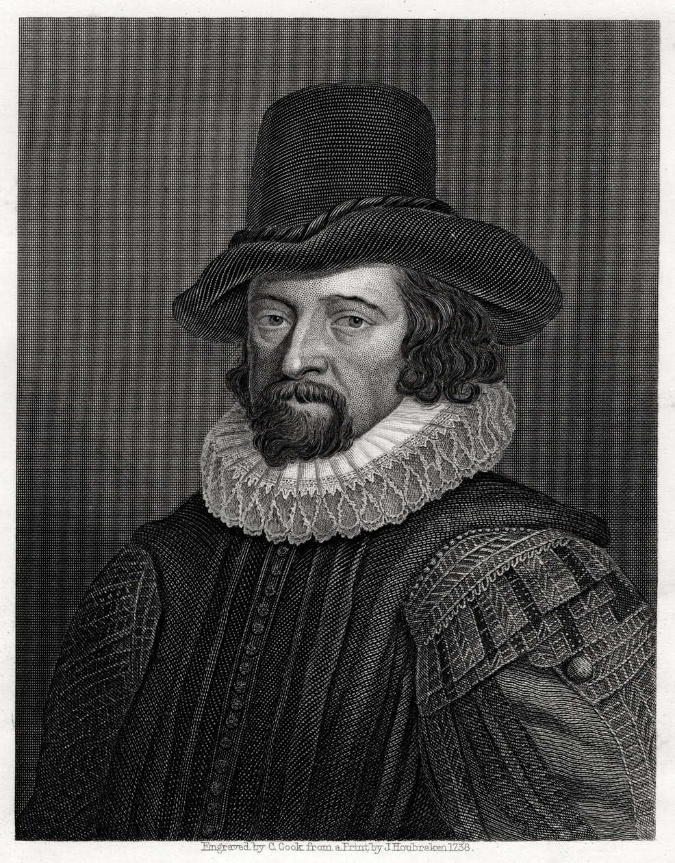 Francis Bacon, varakreivi St Albans, englantilainen filosofi, tiedemies ja valtiomies, 1800-luku tekijältä C. Cook