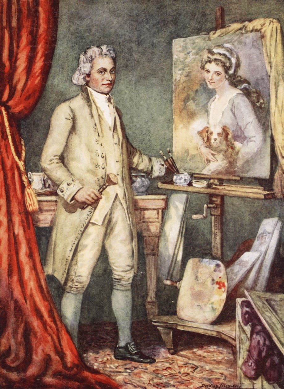 George Romney maalasi muotokuvan Lady Hamiltonista (värilitho) tekijältä C. Dudley Tennant