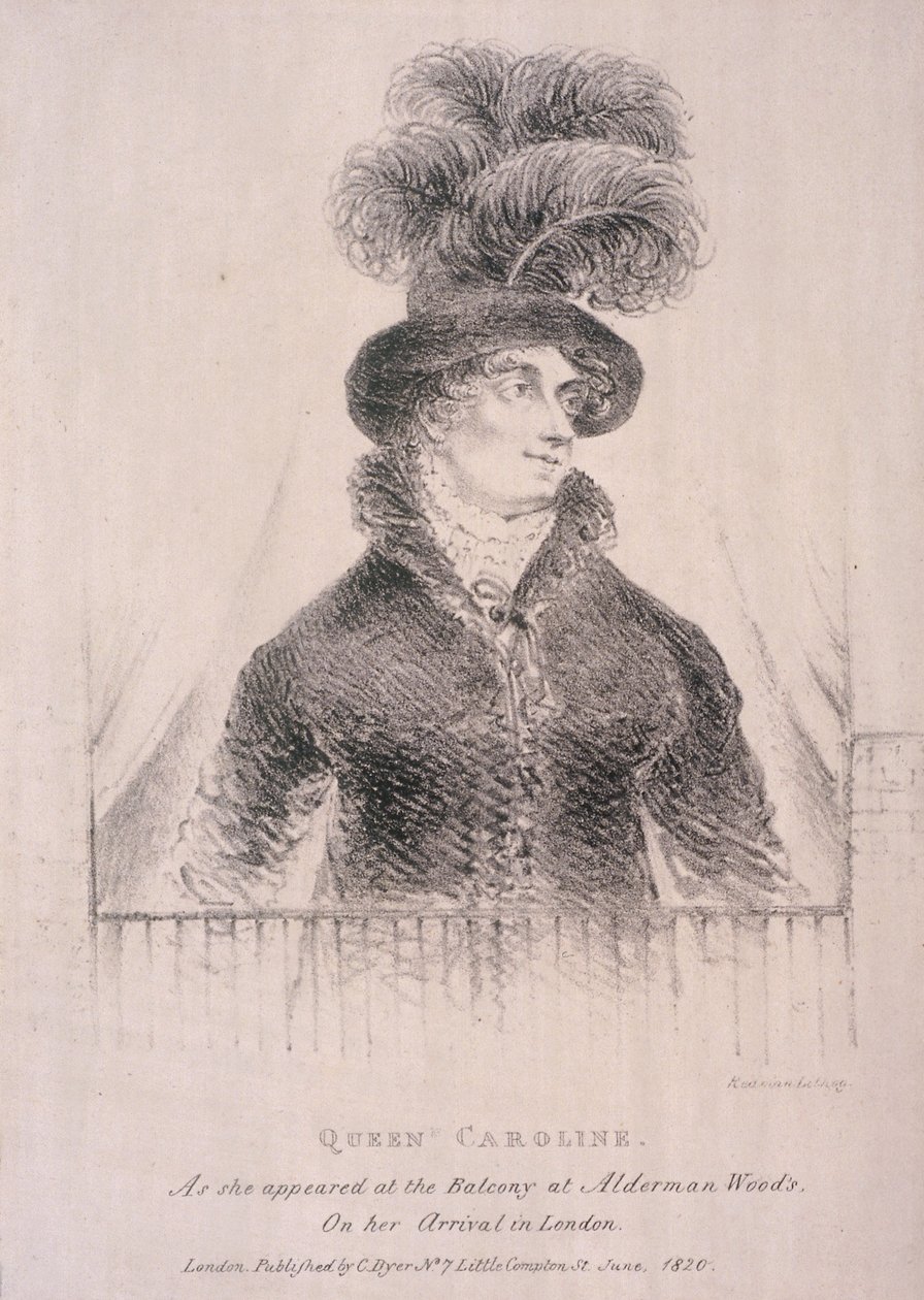 Caroline, George IV:n puoliso, 1820 tekijältä C Dyer