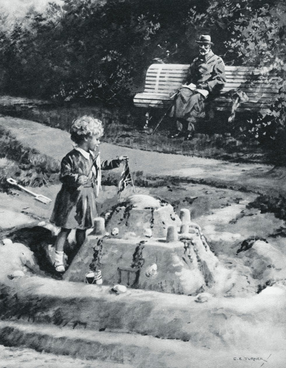 George V ja prinsessa Elizabeth, Craigwell House, Bognor Regis, 1929 1937. tekijältä C. E. Turner