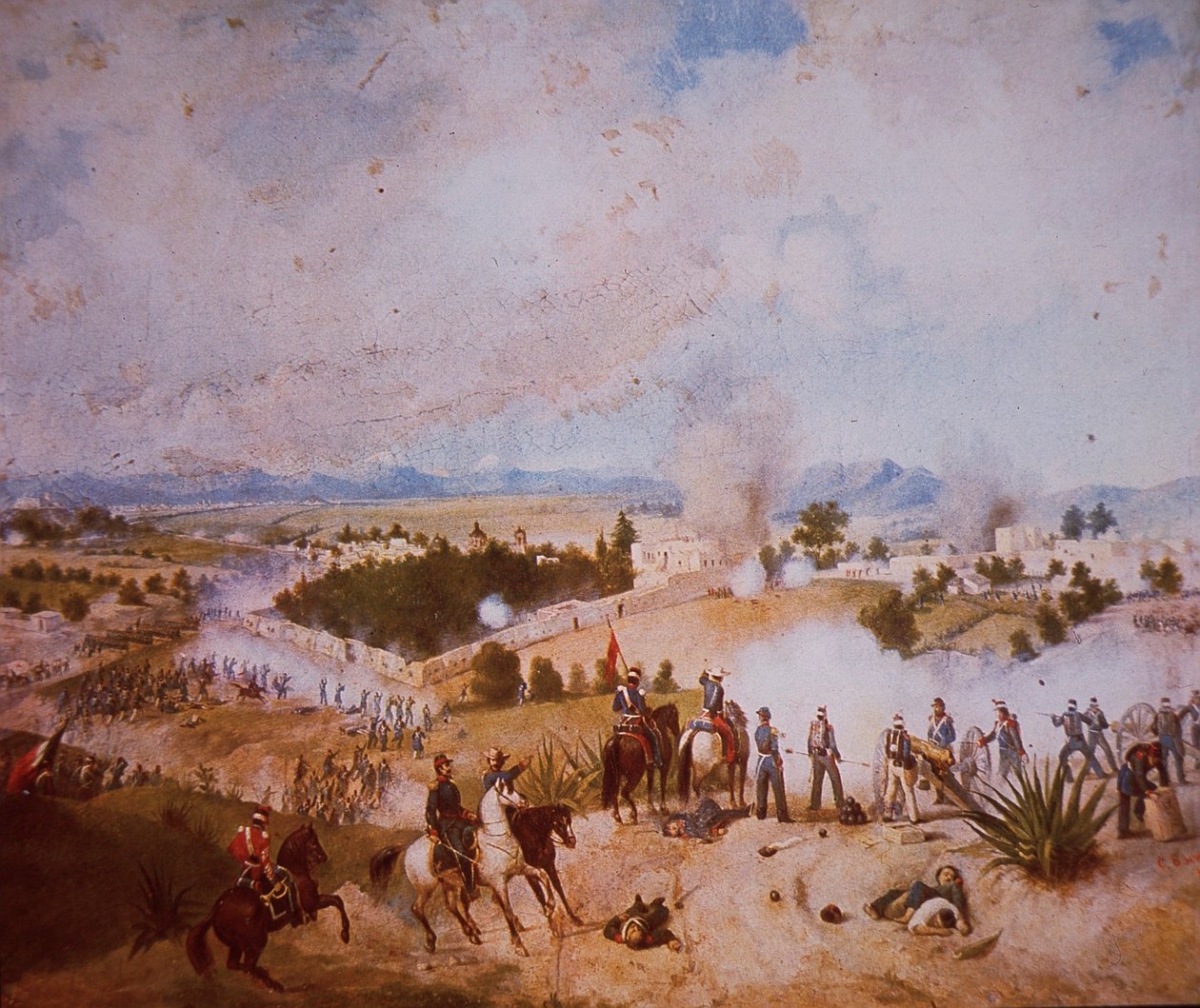 Meksikon ja Amerikan sota (1846-48), Molino del Reyn taistelu, Yhdysvaltain joukot hyökkäämässä tekijältä C. Escalante