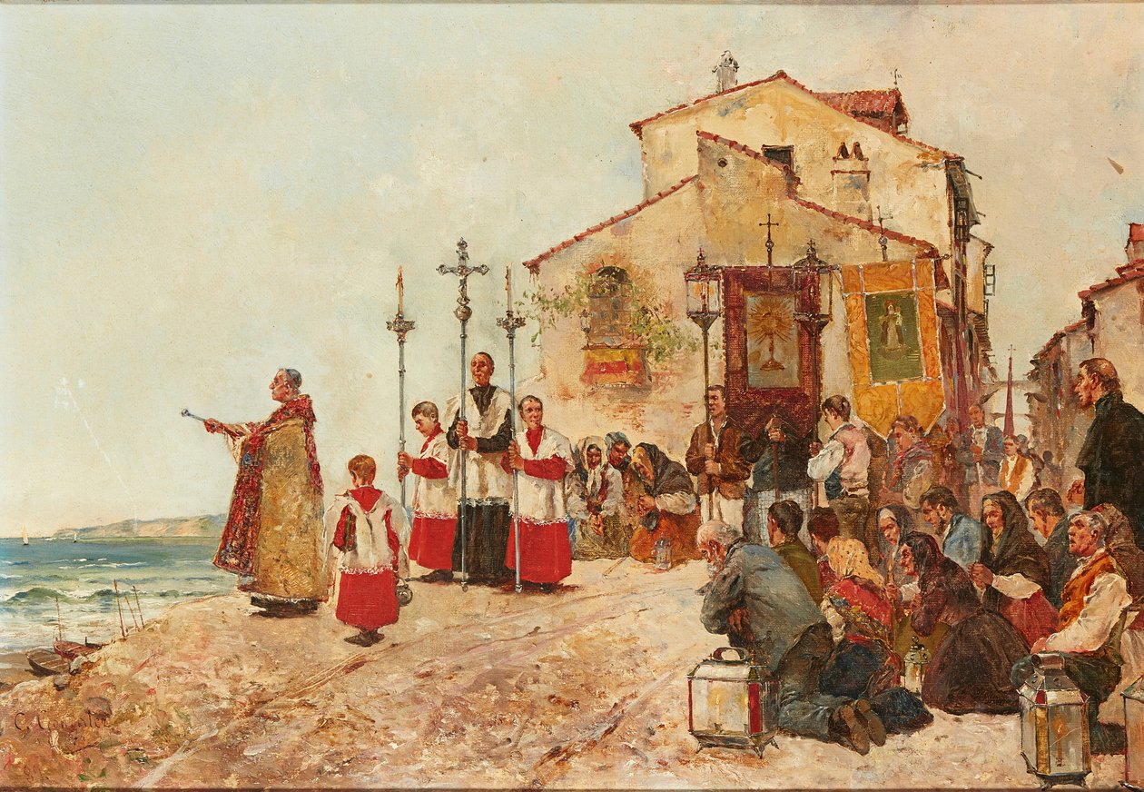 Blessing the Catch (öljy kankaalle) tekijältä C. Gonzalez