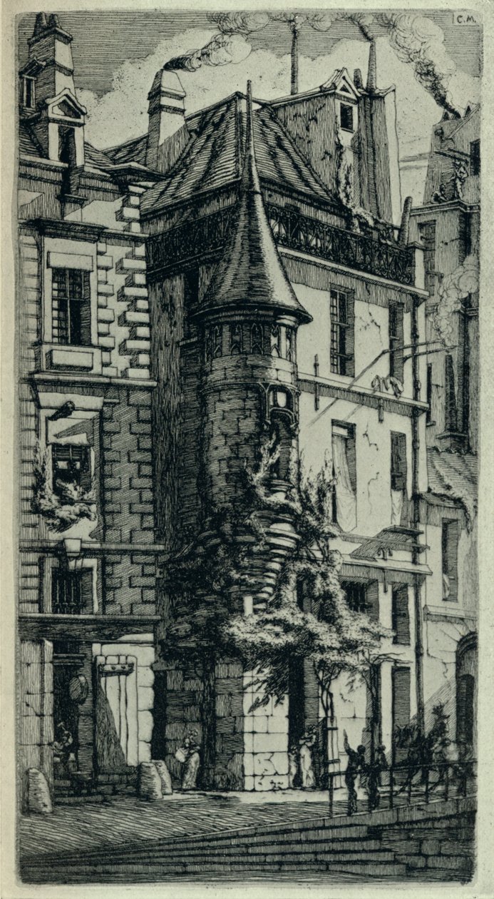 Torni, Rue de la Tixeranderie, 1915 tekijältä C. H. Meryon
