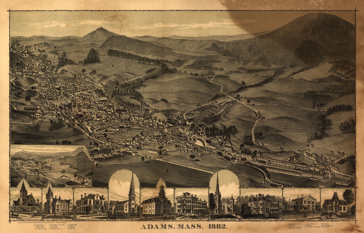 Adams, Massachusetts - 1882. LOC 91680093 tekijältä C. J. Philadelphia Publishing House; Corbin
