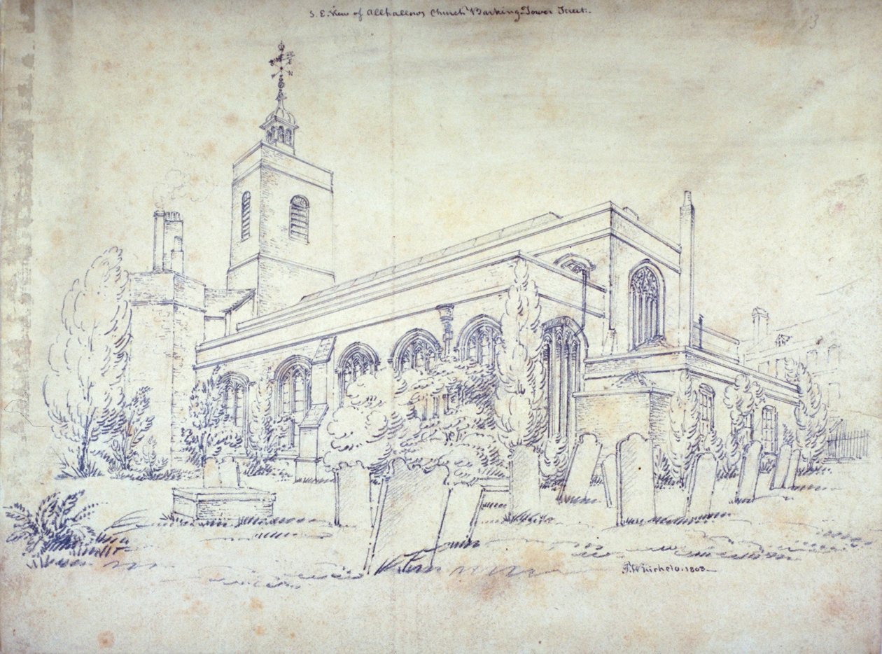 All Hallows-by-the-Tower Church, Lontoo, 1803 tekijältä C John M Whichelo