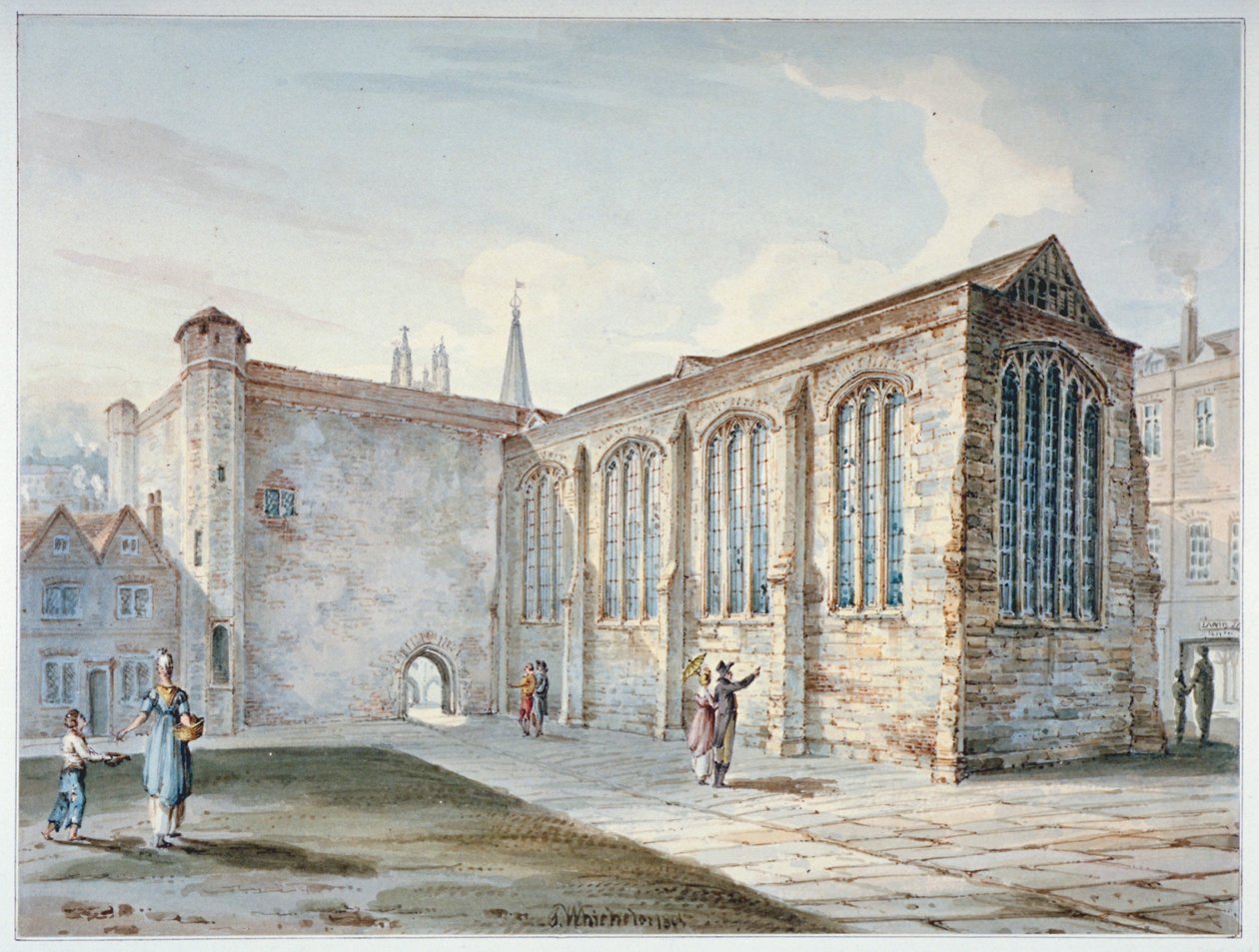 Holy Trinity Chapel, Leadenhall Street, joka tunnetaan nimellä Leadenhall Chapel, Lontoon kaupunki, 1805. tekijältä C John M Whichelo