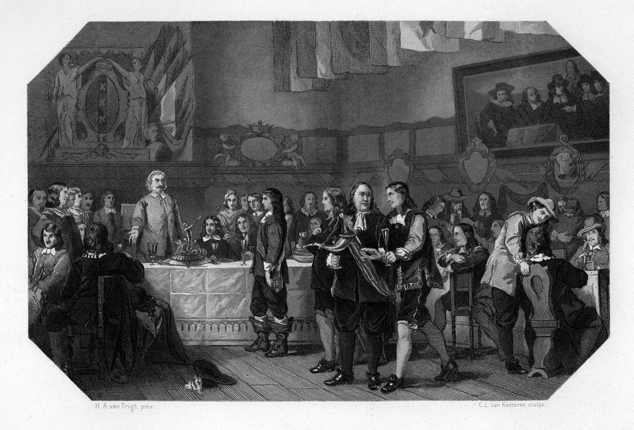 St Lukes Feast, Amsterdam, Alankomaat, 21. lokakuuta 1653 c1870. tekijältä Domenico del Barbiere