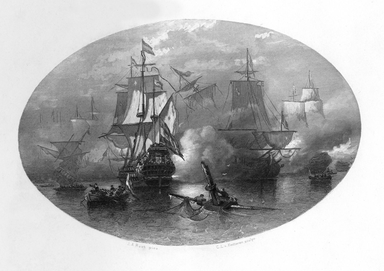 Sole Bayn meritaistelu, 1672, c1870 tekijältä Domenico del Barbiere