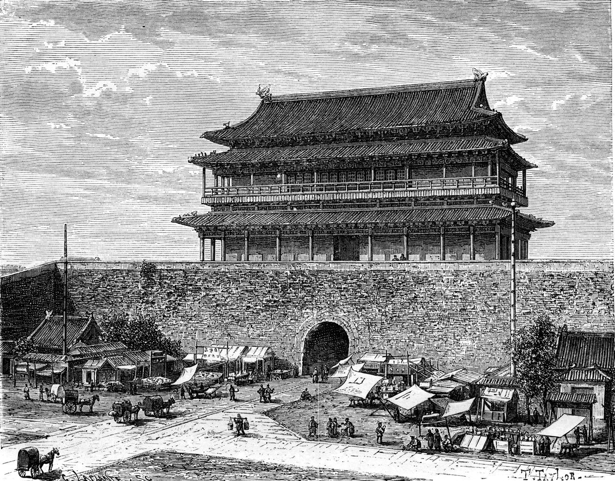 Tiananmenin portti, Peking, Kiina, 1800-luku tekijältä C. Laplante