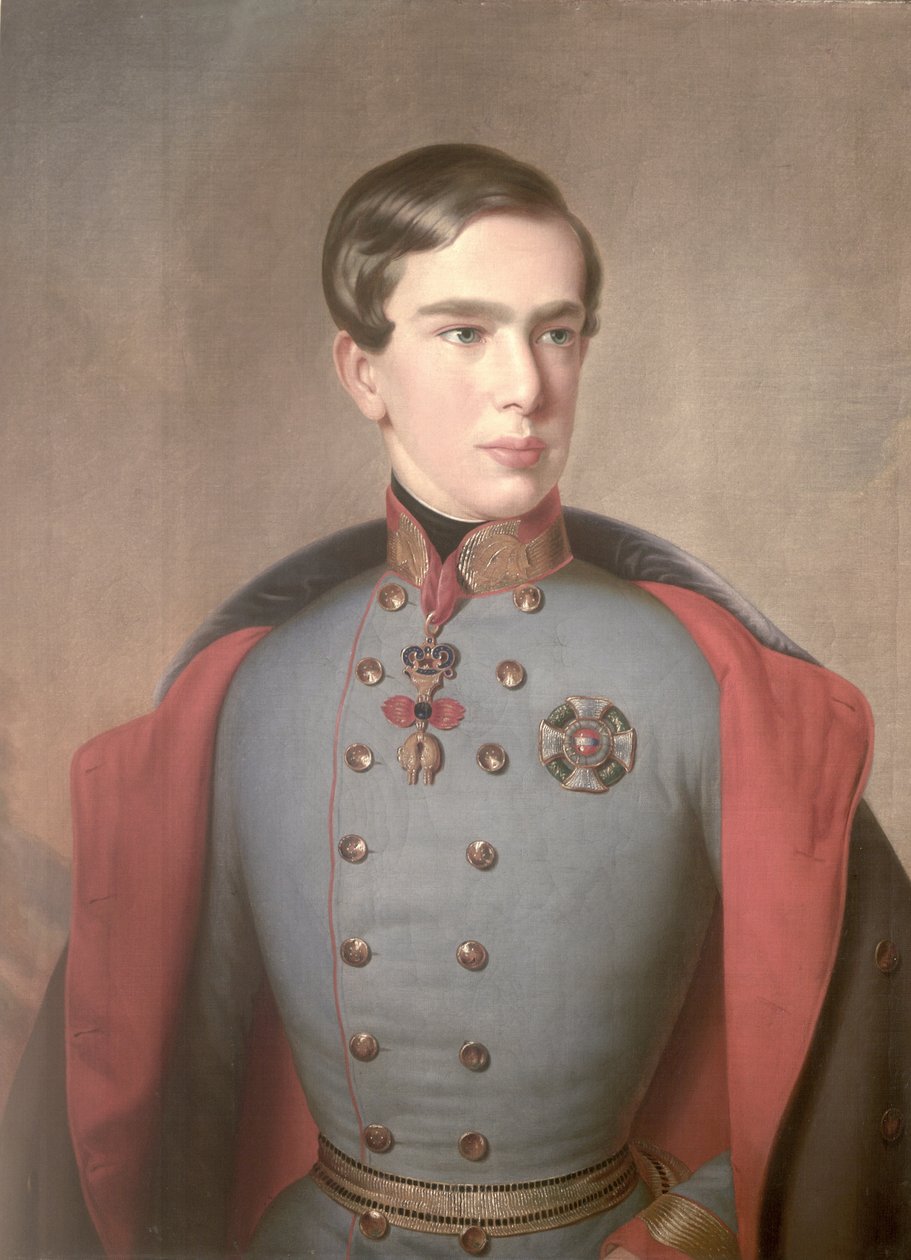 Itävallan keisari Franz Joseph (1830-1916) muotokuva 20-vuotiaasta 1850 tekijältä C. Lemmermayer
