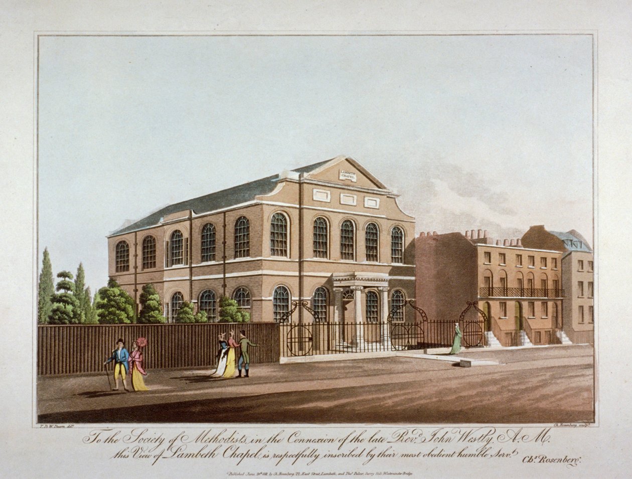 Metodistikappeli Lambethissa, Lontoossa, 1816. tekijältä C Rosenberg