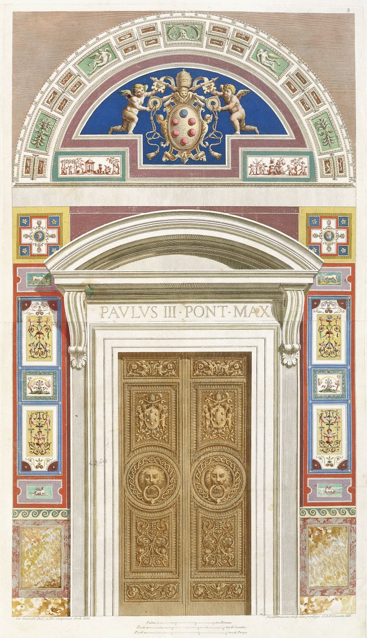 Ovi Raphael Loggiaan Vatikaanissa, 1772 tekijältä C. Savorelli