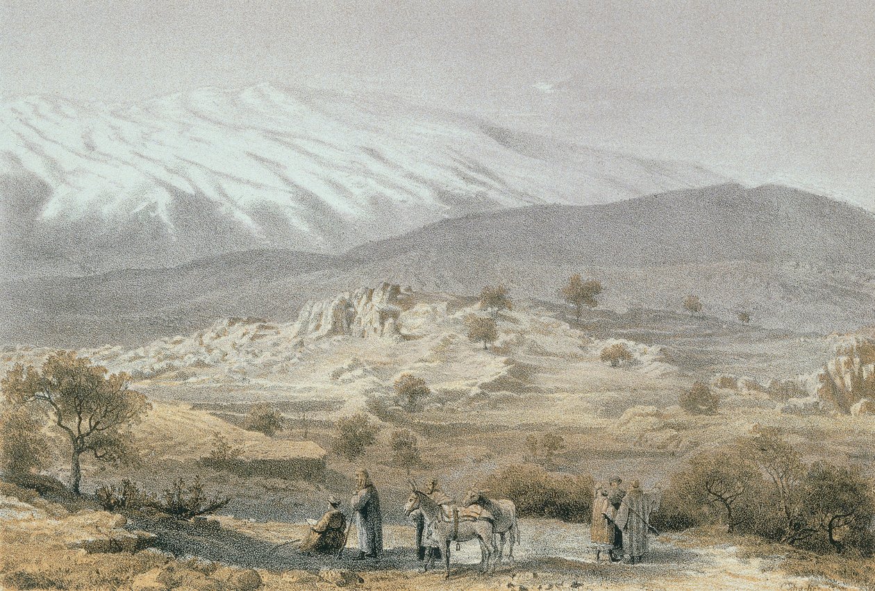 Hermon vuori. Schacherin etsaus - Steinkopk J.F. Editore tekijältä C. Schacher