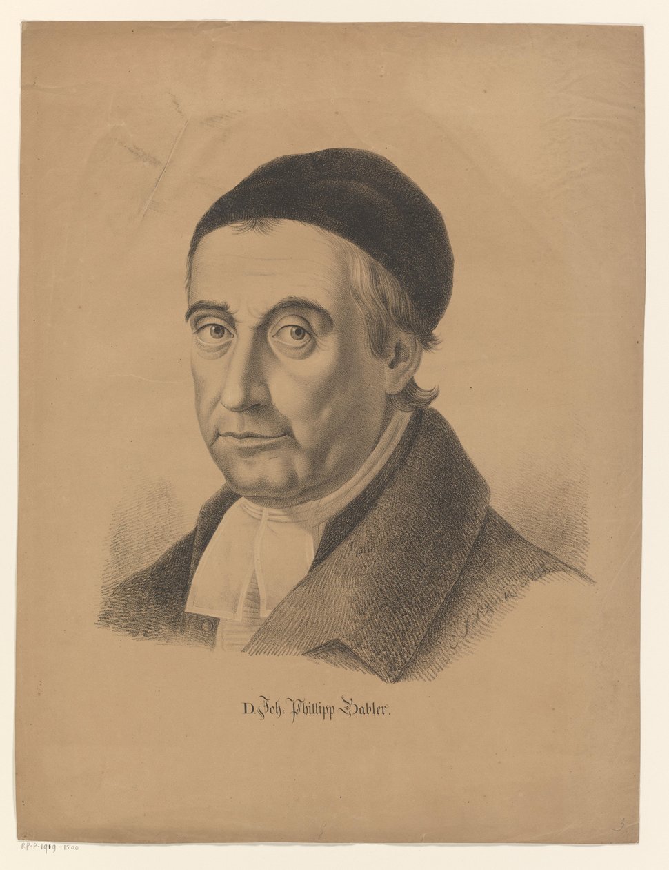 Portret van Johann Philipp Gabler D. Joh. Phillipp Gabler (otsikko esineessä) tekijältä C. Schenk