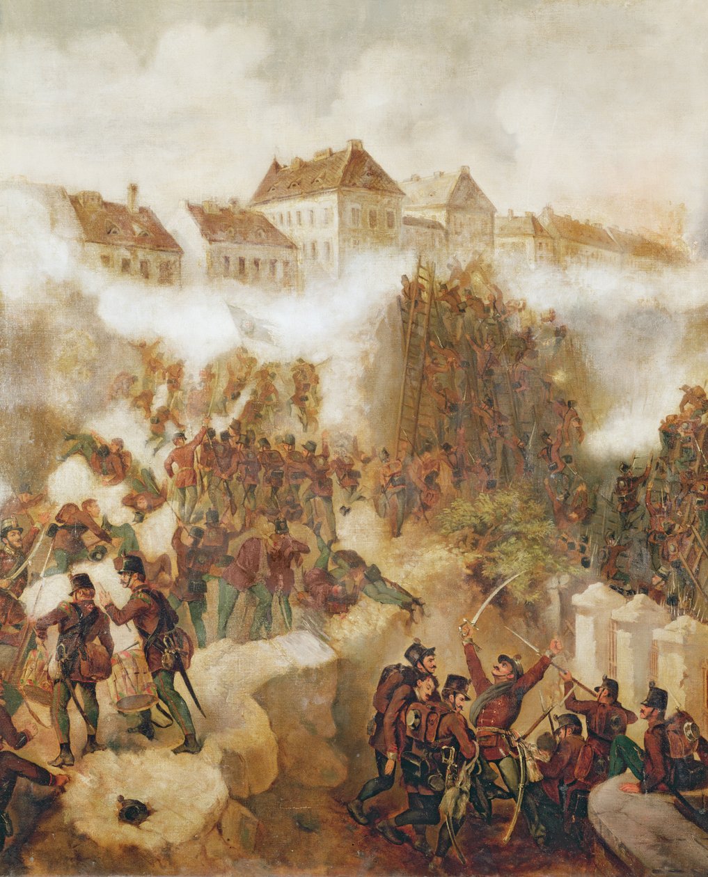 Unkarin kapinallisten valloitus Budan linnoituksen takaisin 21. toukokuuta 1849 tekijältä C. Wemik