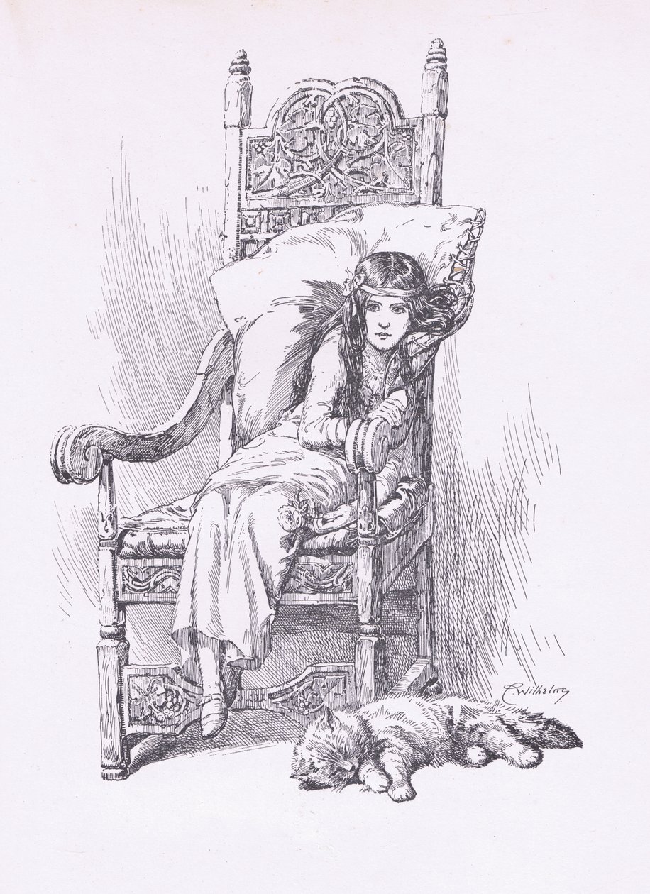 Tuettuna suureen nojatuoliin, The Child of the Air -pub.by Duckworth tekijältä C. Wilhelm