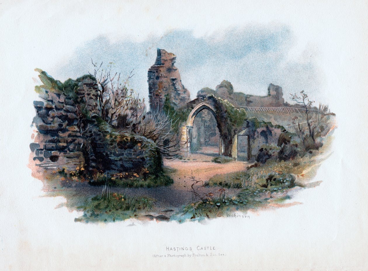 Hastingsin linna, Sussex, 1895 tekijältä C. Wilkinson