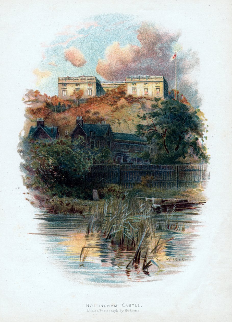 Nottinghamin linna, Nottinghamshire, 1895 tekijältä C. Wilkinson