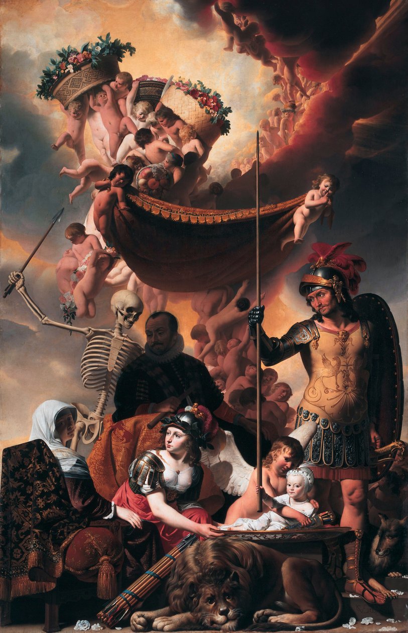 Allegoria Fredrik Henrik Oranian-Nassaun syntymästä tekijältä Caesar van Everdingen