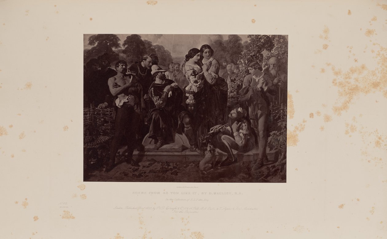 Kohtaus elokuvasta Kuten haluatte, kirjoittanut D. Maclise, R.A. tekijältä Caldesi and Montecchi