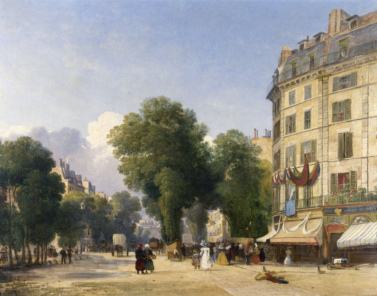 Boulevard des Capucines ja Rue de la Paix -kadun kulma, Pariisi tekijältä Caleb Robert Stanley